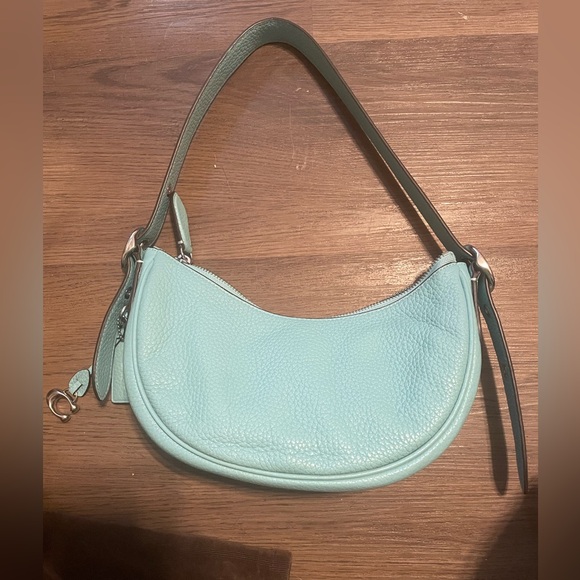 Coach Handbags - Coach NWOT Tiffany Blue Pebbled Leather Luna Shoulder Bag